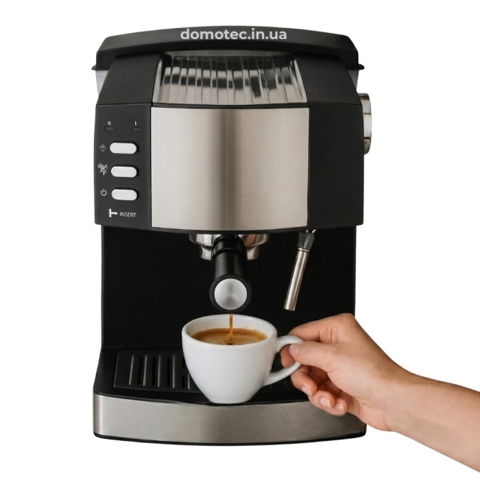 Кавоварка ріжкова Domotec MS-113 1.6л 850Вт еспресо, капучино, латте