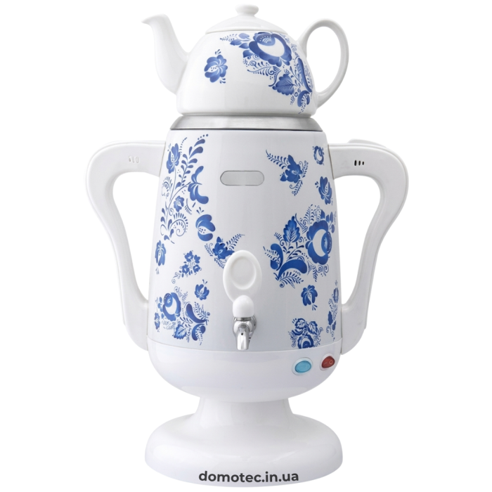 Електричний самовар 2в1 з фарфоровим заварником Domotec R-7118W 3.5л