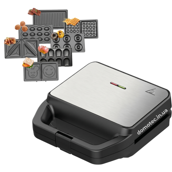 Сендвічниця 7в1 Domotec R-552 800Вт 7 змінних насадок вафельниця з антипригарним покриттям