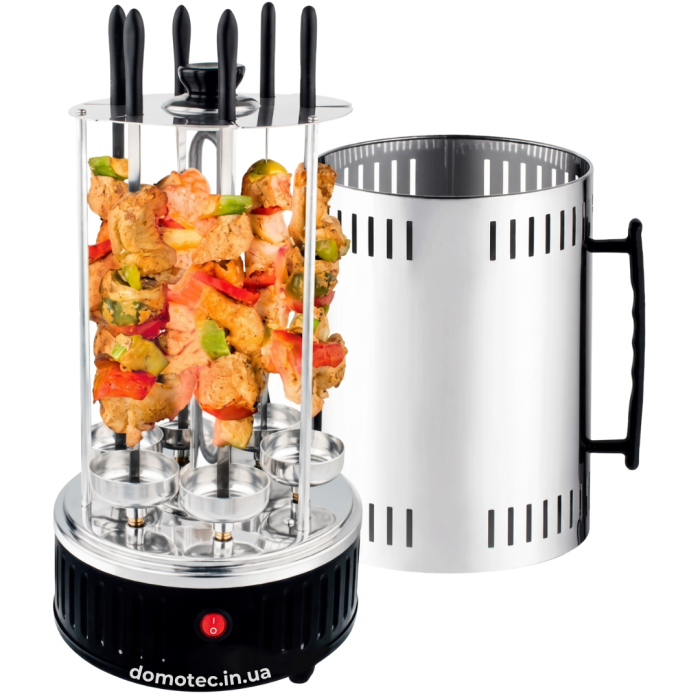 Електрошашличниця Domotec MS-7781 1000Вт Чорна
