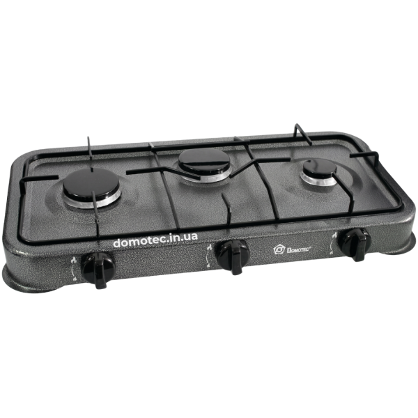 Плита газова Domotec MS-6603 3 конфорки Сіра