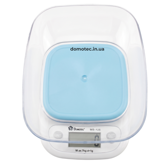 Ваги кухонні Domotec MS-125 Plastic пластикові Блакитні