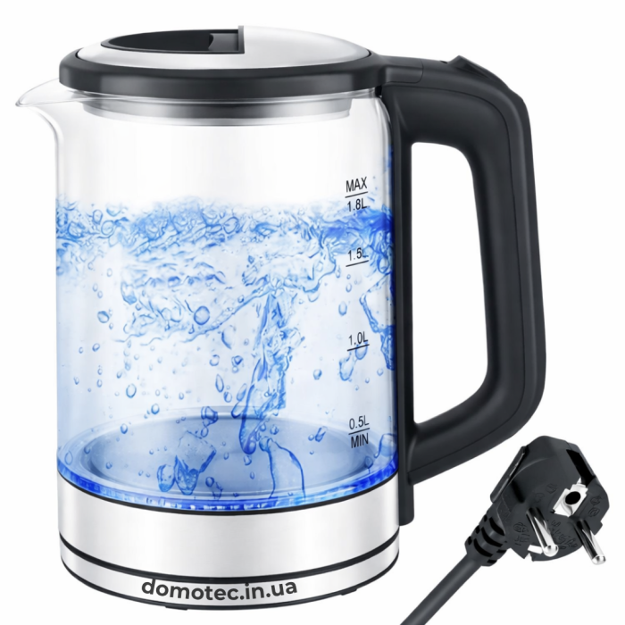 Електрочайник скляний Domotec R-7943 1.7л 1500Вт