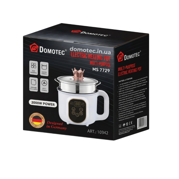 Електрична каструля-пароварка Domotec MS-7729 1.8л мультиварка