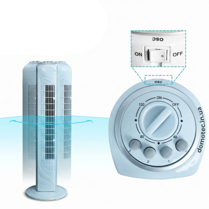 Напільний колонний Вентилятор Domotec MS-1627 TOWER FAN поворотний підлоговий