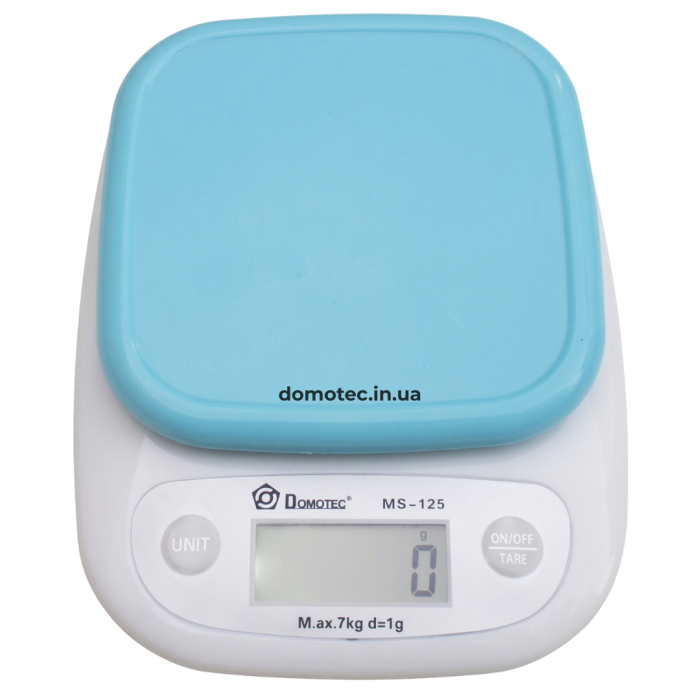 Ваги кухонні Domotec MS-125 Plastic пластикові Блакитні