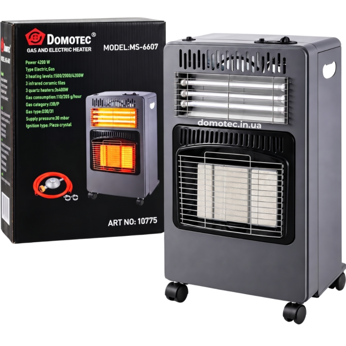 Газовий та електричний обігрівач 2в1 Domotec MS-6607