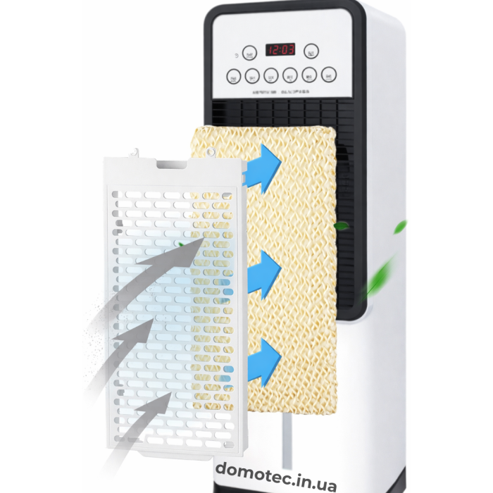 Підлоговий кондиціонер обігрівач 3в1 зі зволожувачем Domotec MS-1668 напільний кліматичний комплекс 3600 Вт