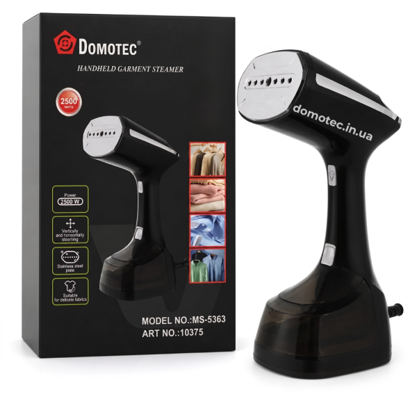 Відпарювач ручний із LED дисплеєм Domotec MS-5363 2500Вт Чорний