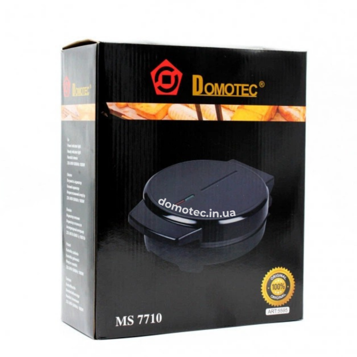 Вафельниця Domotec MS-7710 1000Вт кругла 20см