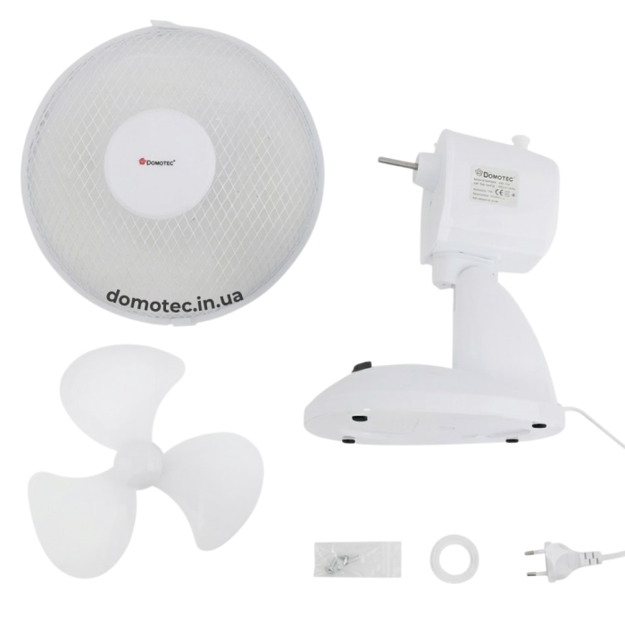 Вентилятор Domotec MS-1624 Білий 30Вт настільний