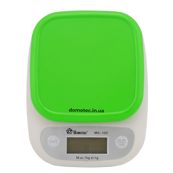 Ваги кухонні Domotec MS-125 Plastic пластикові Зелені