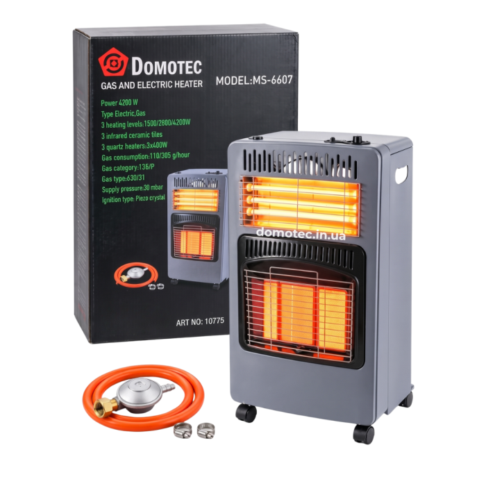 Газовий та електричний обігрівач 2в1 Domotec MS-6607