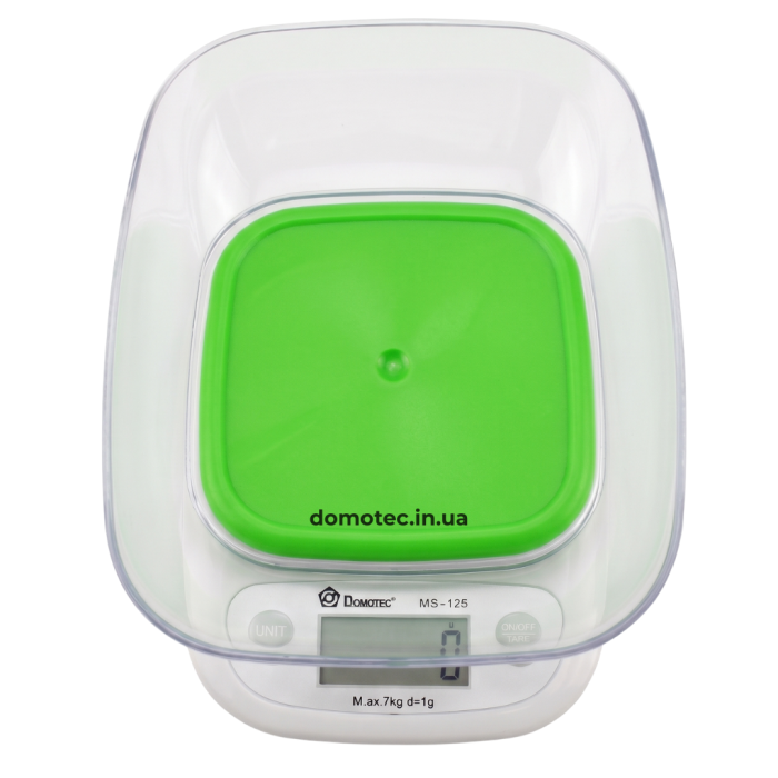Ваги кухонні Domotec MS-125 Plastic пластикові Зелені