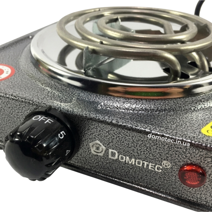 Плита електрична Domotec MS-5801 1 конфорка 1000Вт спіраль