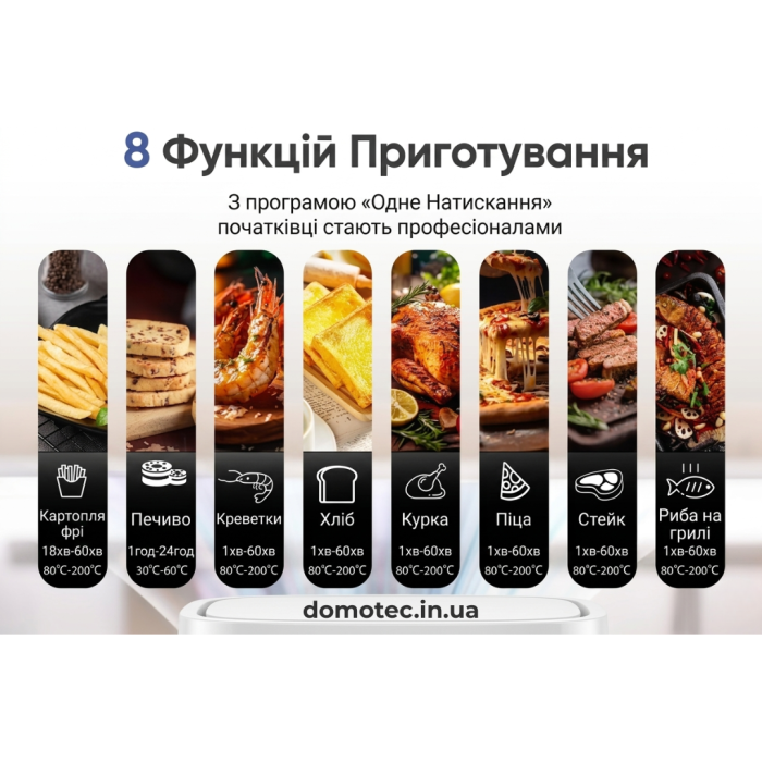 Аерофритюрниця Domotec MS-3226 4800 Вт 13 л 2 відділення